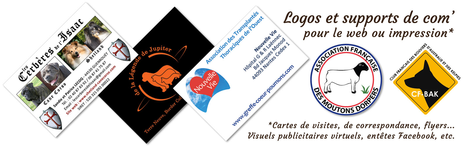 Logos et supports de communication web et print