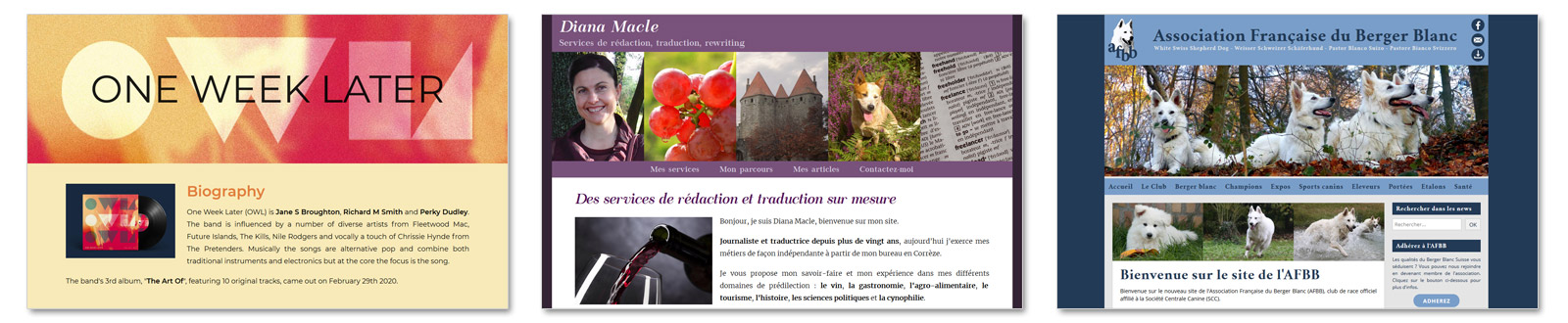 Portfolio sites web personnalisés vitrines ou interactifs