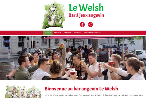 Site web du bar angevin Le Welsh
