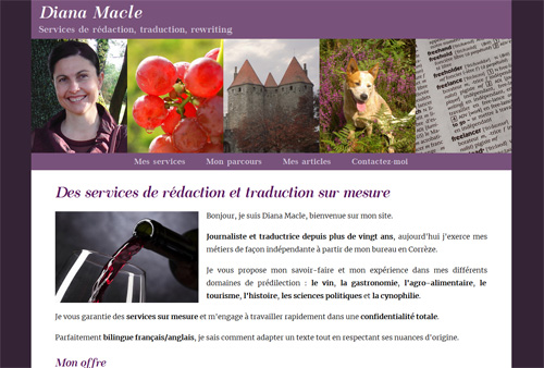 Site web de Diana Macle conçu par Yorleen Design
