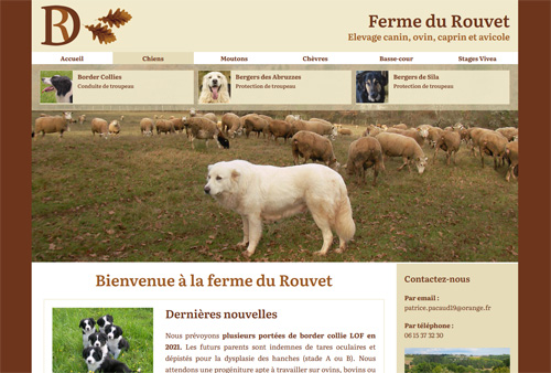 Site web de la ferme du Rouvet conçu par Yorleen Design