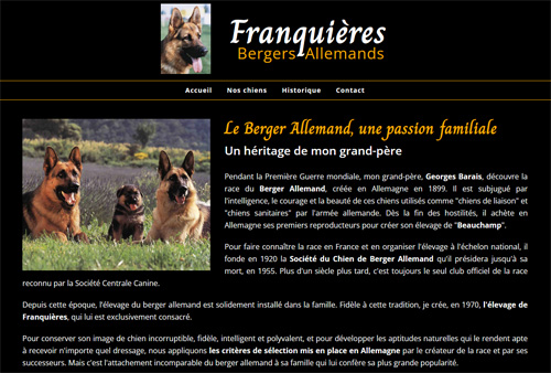 Site web des bergers allemands de Franquières