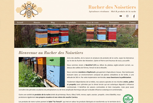 Site web du Rucher des Noisetiers